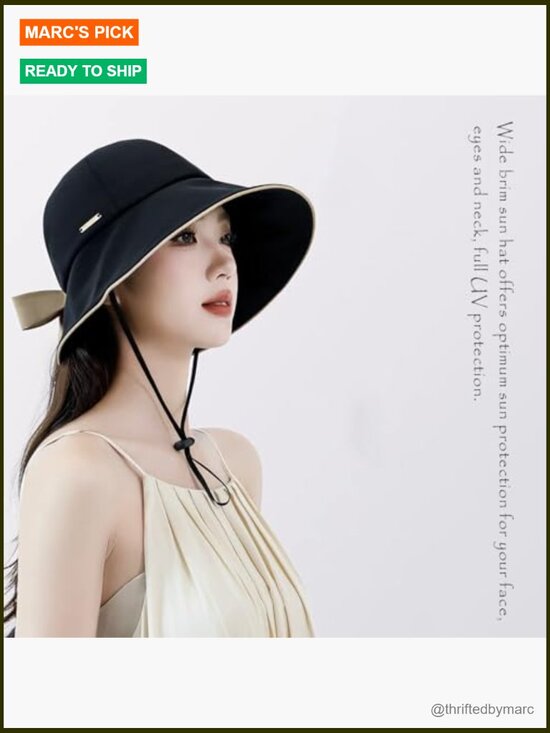 Foldable Sun Hat with Ponytail Hole Adjustable Bucket Hat UV Protection main image 7